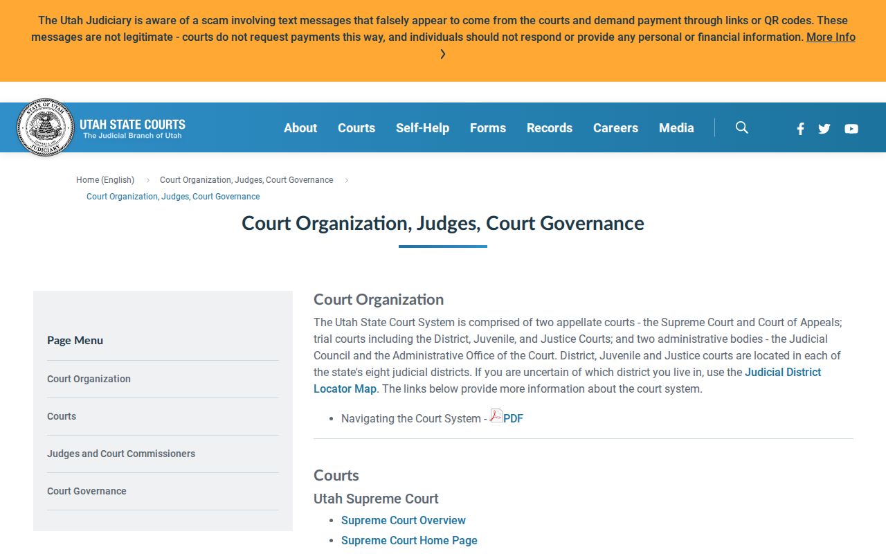 Utah court hierarchy for Grand County bench warrant routing