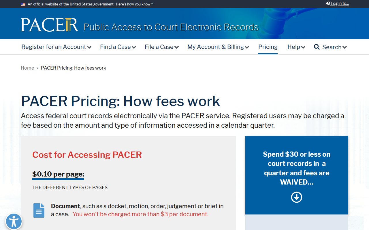 PACER docket access information for federal records distinct from Grand County warrant search