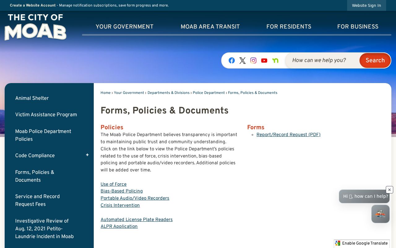 Moab police records request route for a city warrant-related record