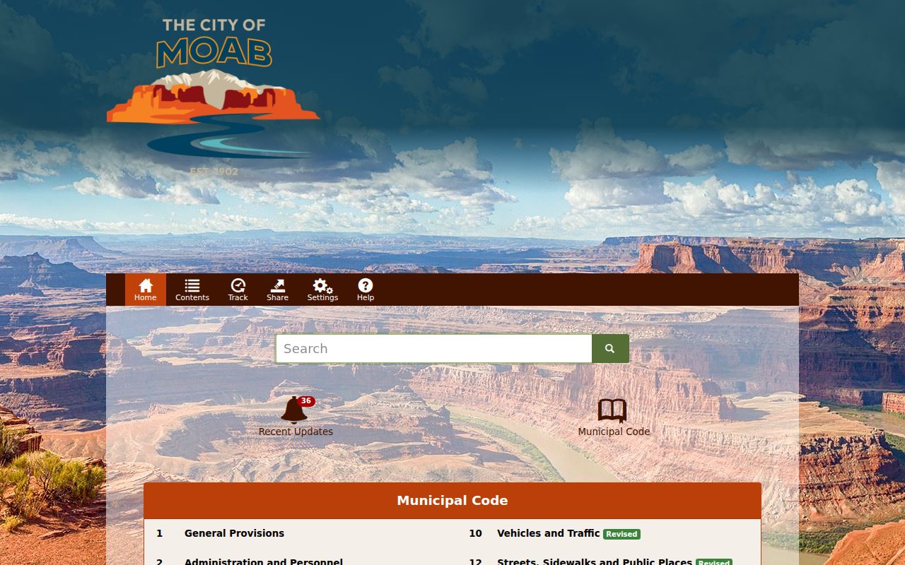 Moab city code interface for understanding ordinance-related warrant records